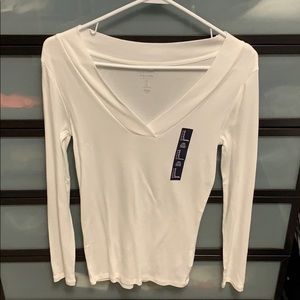 Gap plain white long sleeve